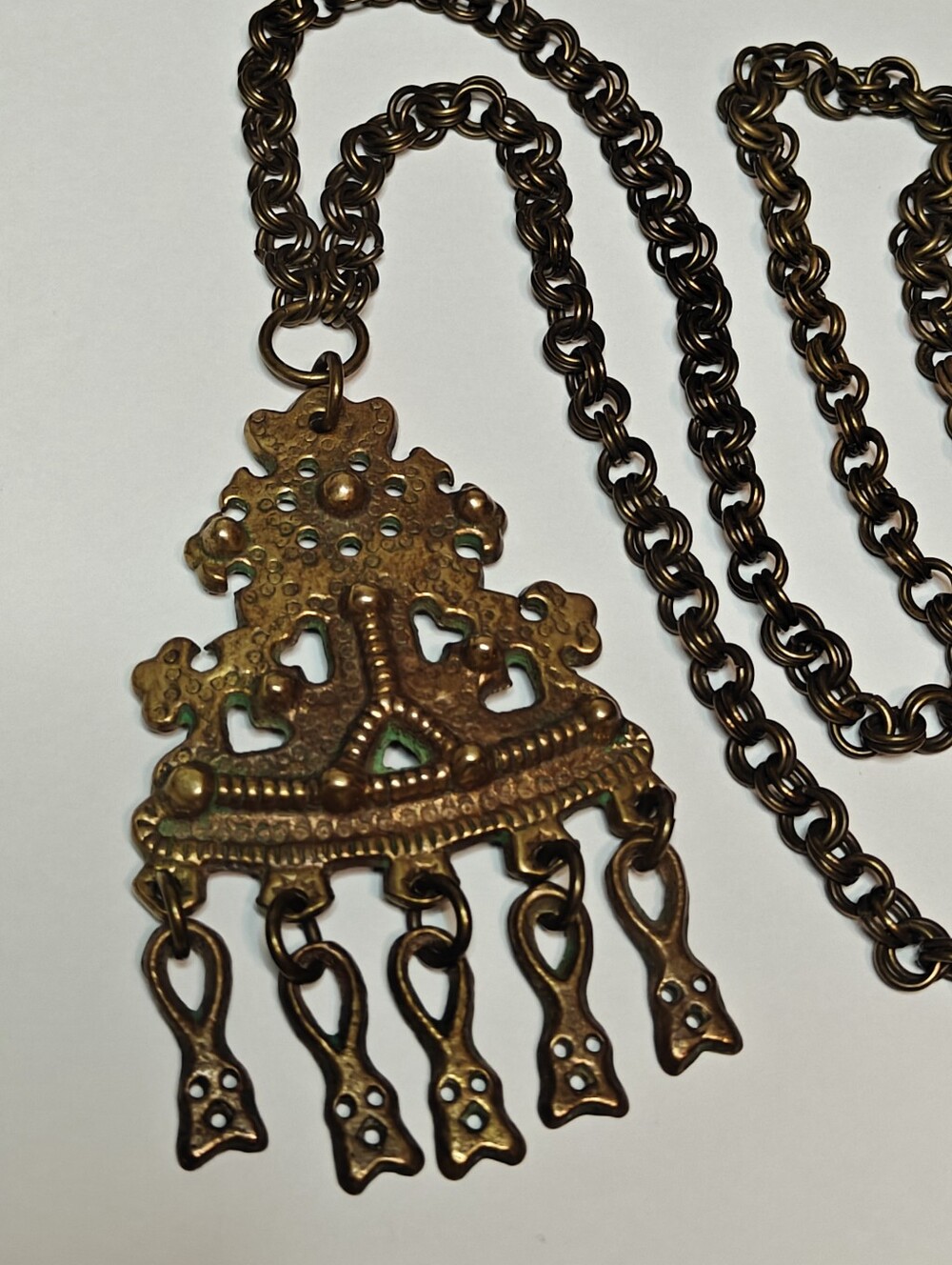Vintage Kalevala Koru Finland Bronze Necklace Karkku´s pendant MCM